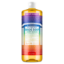 Dr. Bronner's Magic Soap bottle with cherry blossom scent on a white background