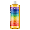 Dr. Bronner's soap bottle with colorful label on a white background