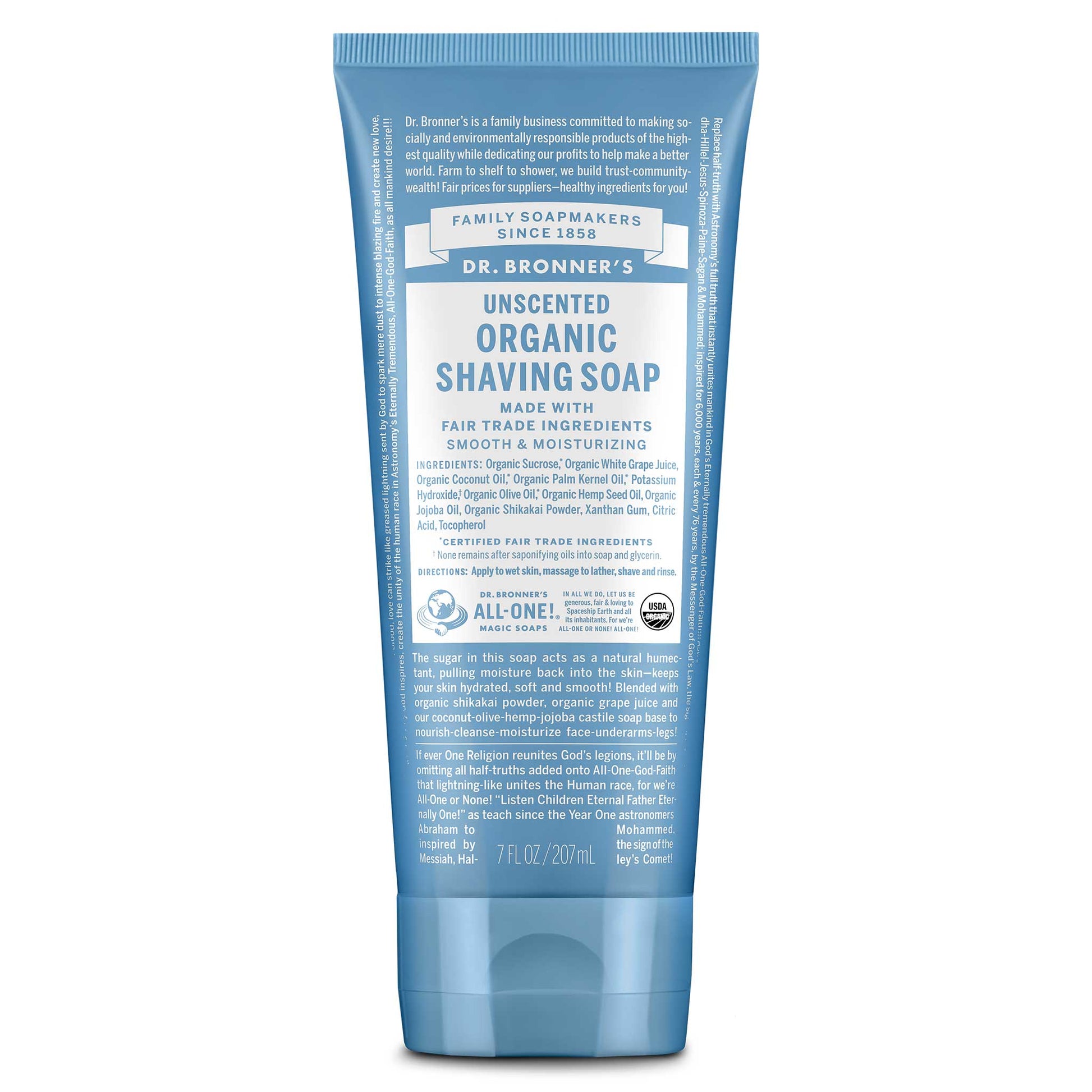 ORGANIC SHAVING SOAP Unscented [7 oz]