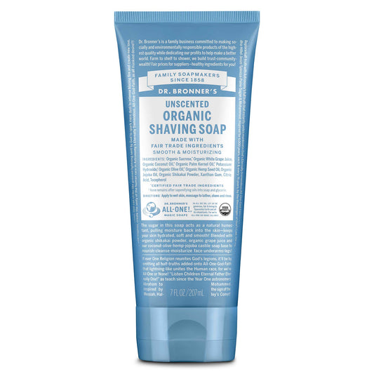 ORGANIC SHAVING SOAP Unscented [7 oz]