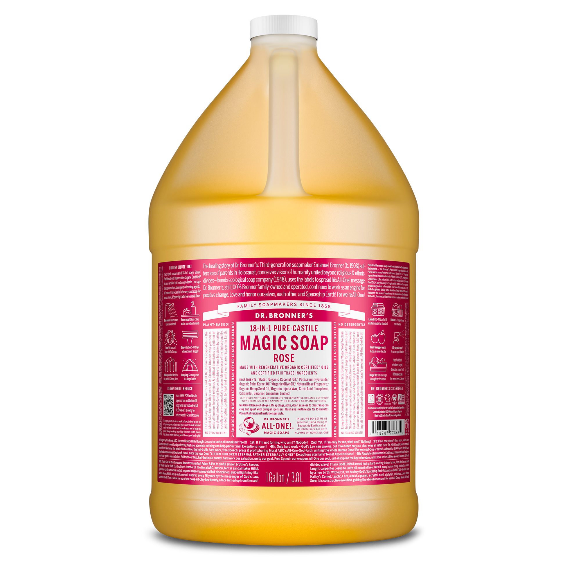 PURE-CASTILE LIQUID SOAP Rose [3.78l]