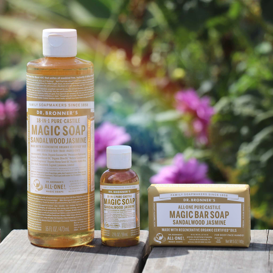 PURE-CASTILE LIQUID SOAP Sandalwood Jasmine [59ml, 473ml]