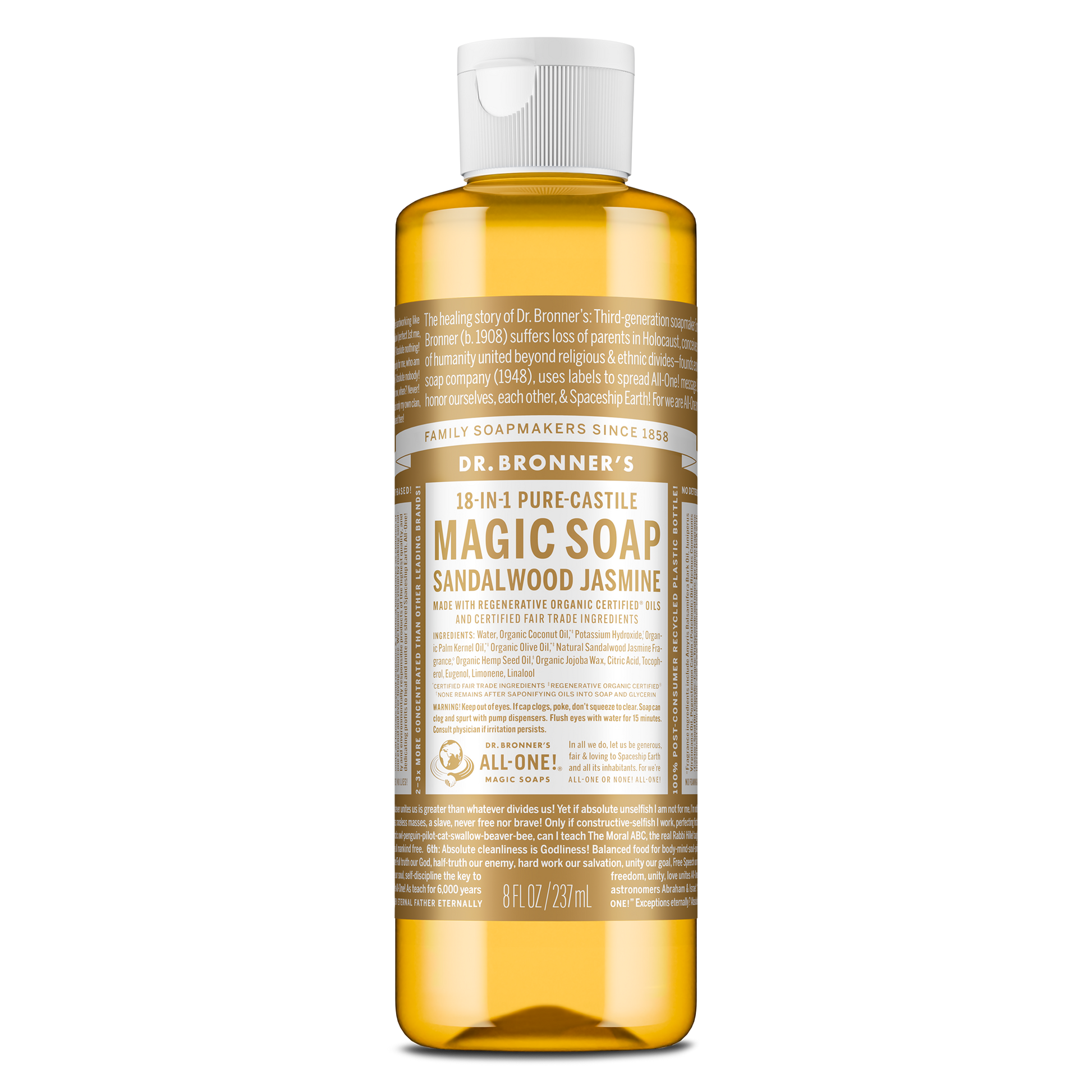 PURE-CASTILE LIQUID SOAP Sandalwood Jasmine [237ml]